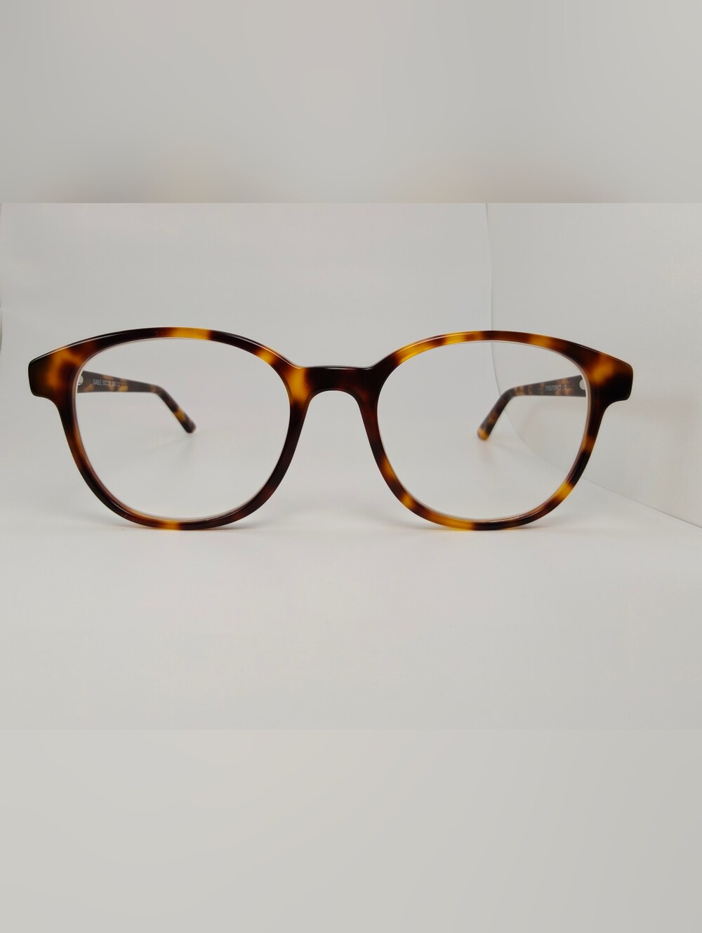 Gable. Tortoiseshell Round Eyeglass Frames. Spring Hinges.